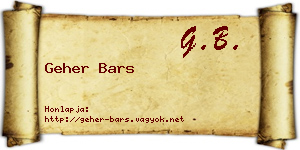 Geher Bars névjegykártya